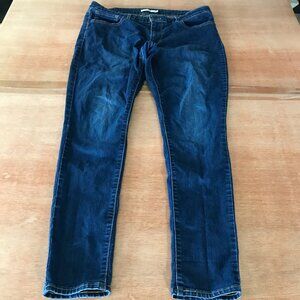 Levi's 711 Skinny Jeans Women 32 Blue Mid Rise Dark Wash Stretch Preppy 18638